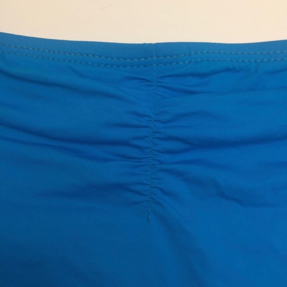 NWT Lucky Brand Mix It Up Hipster Split Tab Shirred Blue Bikini Bottom Sz Large - Picture 8 of 9